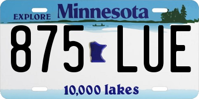 MN license plate 875LUE