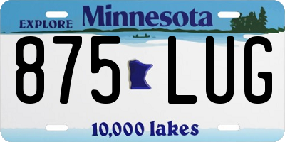 MN license plate 875LUG