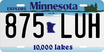 MN license plate 875LUH