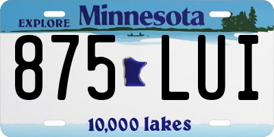MN license plate 875LUI
