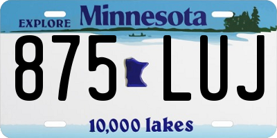 MN license plate 875LUJ