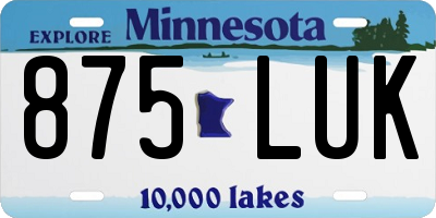 MN license plate 875LUK