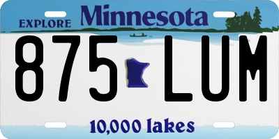 MN license plate 875LUM