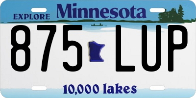 MN license plate 875LUP