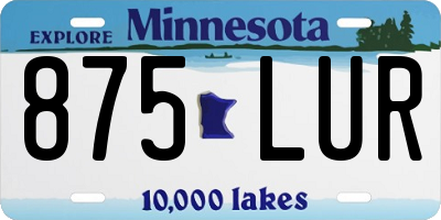 MN license plate 875LUR
