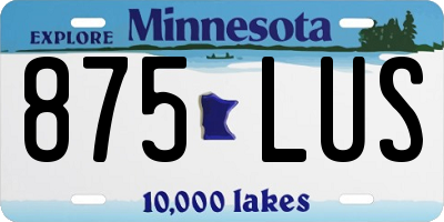 MN license plate 875LUS