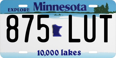 MN license plate 875LUT