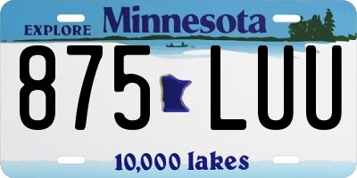 MN license plate 875LUU