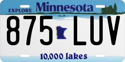 MN license plate 875LUV
