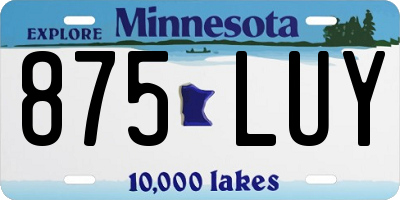 MN license plate 875LUY