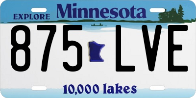 MN license plate 875LVE