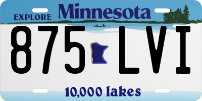 MN license plate 875LVI