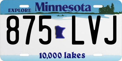 MN license plate 875LVJ