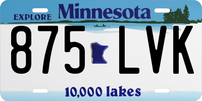 MN license plate 875LVK