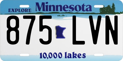 MN license plate 875LVN