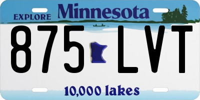MN license plate 875LVT