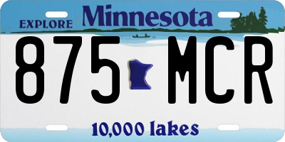 MN license plate 875MCR