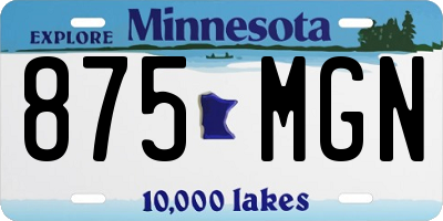 MN license plate 875MGN