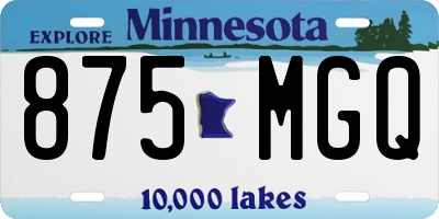 MN license plate 875MGQ