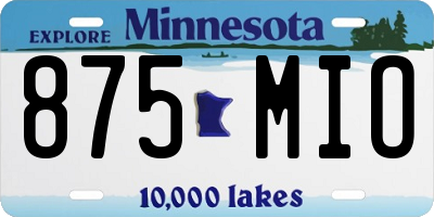 MN license plate 875MIO