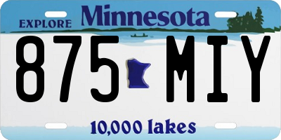 MN license plate 875MIY
