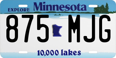 MN license plate 875MJG