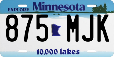 MN license plate 875MJK