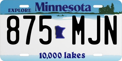 MN license plate 875MJN