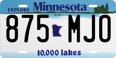 MN license plate 875MJO