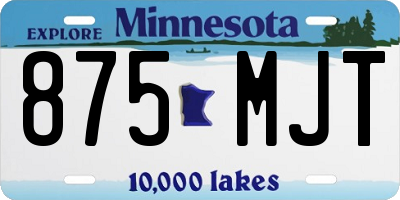 MN license plate 875MJT