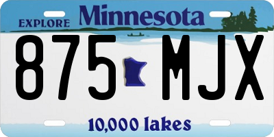 MN license plate 875MJX