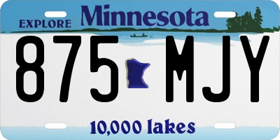 MN license plate 875MJY