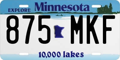 MN license plate 875MKF