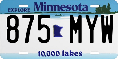 MN license plate 875MYW