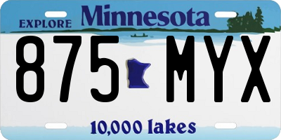 MN license plate 875MYX