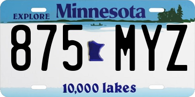 MN license plate 875MYZ