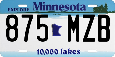 MN license plate 875MZB