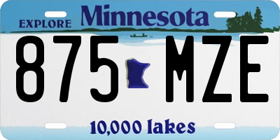 MN license plate 875MZE