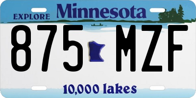 MN license plate 875MZF