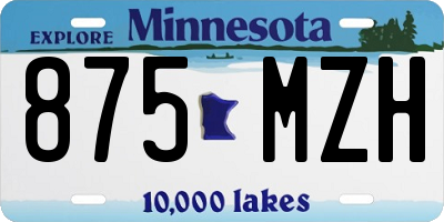 MN license plate 875MZH