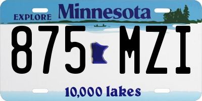 MN license plate 875MZI