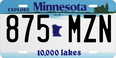 MN license plate 875MZN