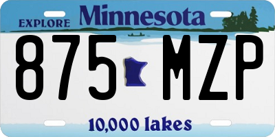 MN license plate 875MZP