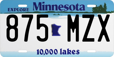 MN license plate 875MZX