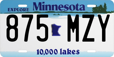 MN license plate 875MZY