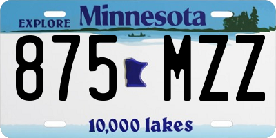 MN license plate 875MZZ