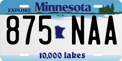 MN license plate 875NAA