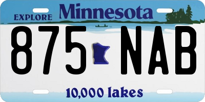 MN license plate 875NAB