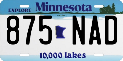 MN license plate 875NAD