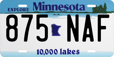 MN license plate 875NAF